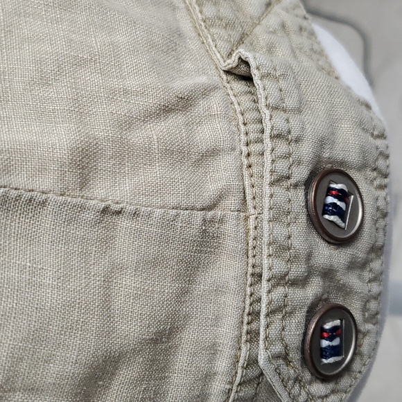 Micheal Stars linen Asimetrical moto Jacket. Tan color. Size M - Picture 5 of 8